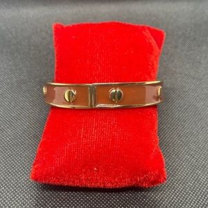 Zenzii Screw Motif Hinged Bracelet Brown